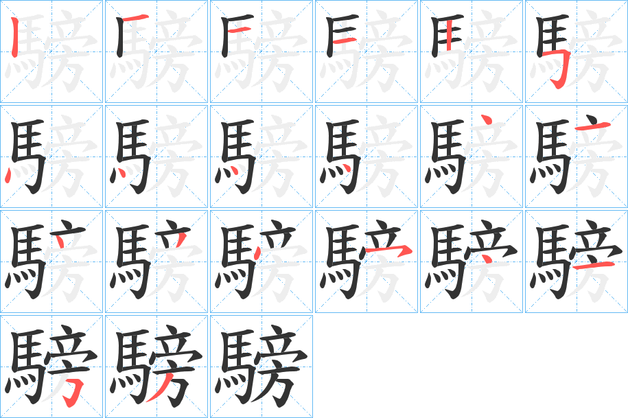 騯的笔顺写法