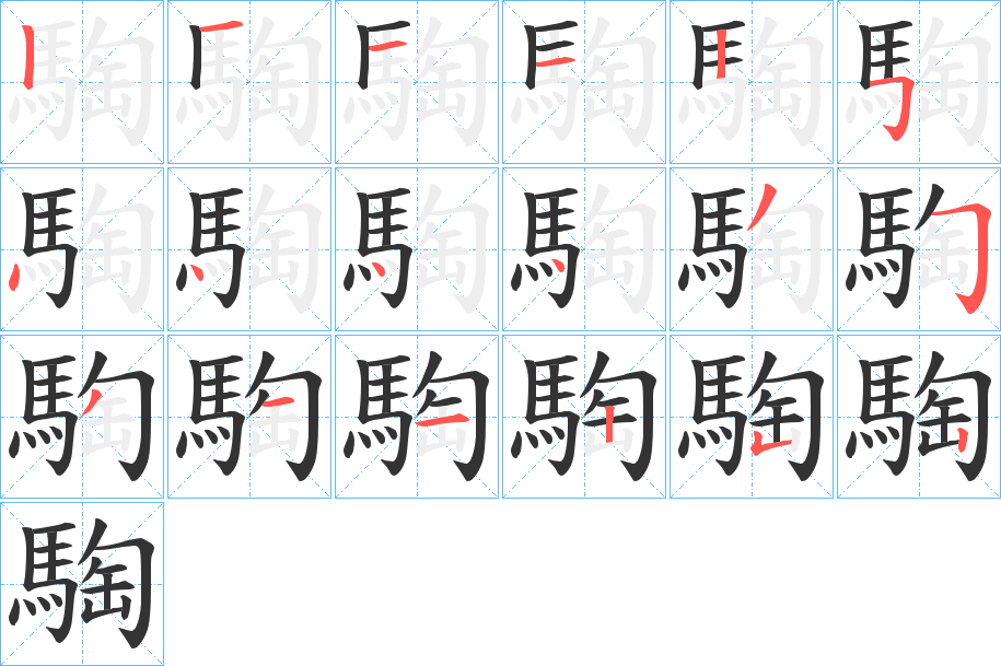 騊的笔顺写法