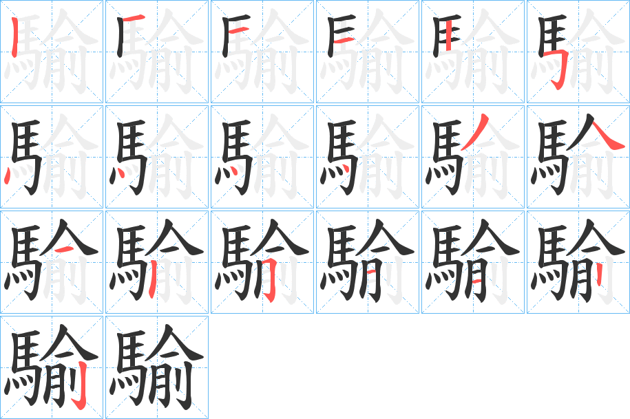 騟的笔顺写法