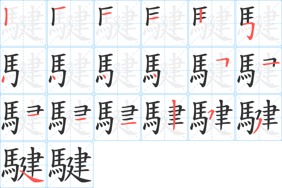 騝的笔顺写法