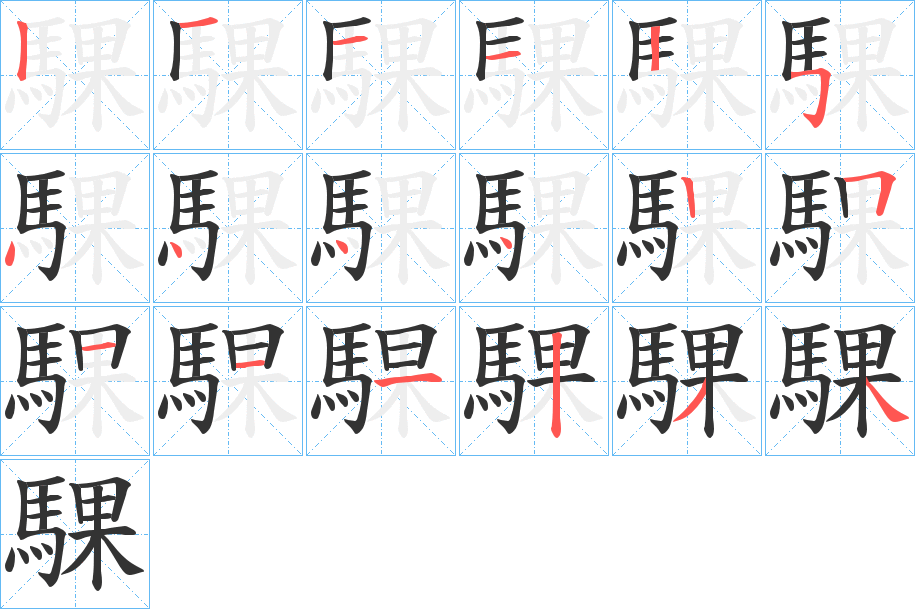 騍的笔顺写法