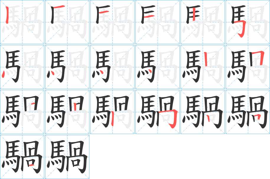 騧的笔顺写法
