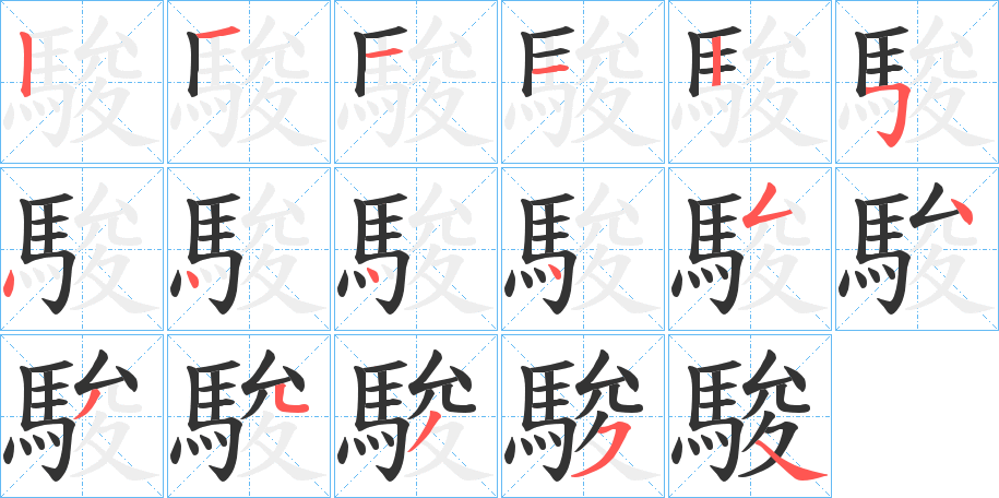 駿的笔顺写法