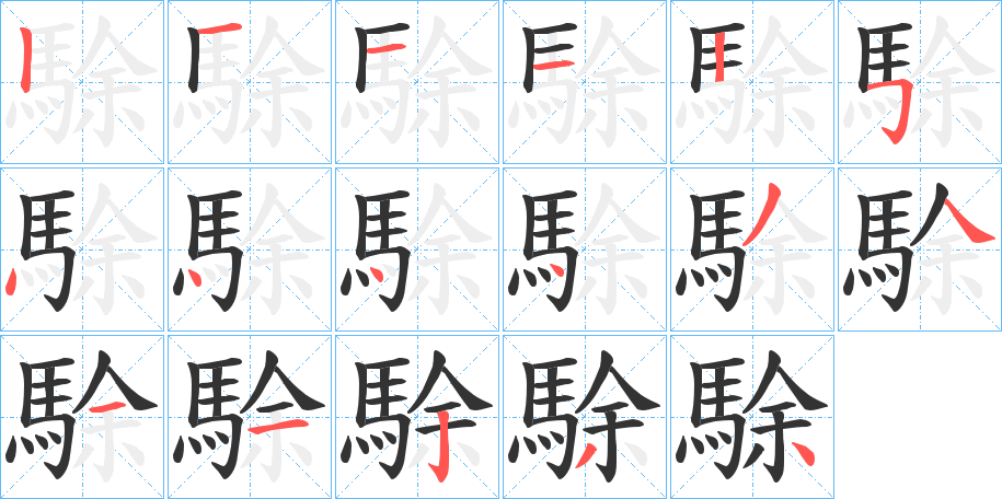 駼的笔顺写法