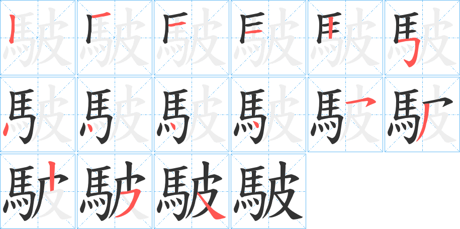 駊的笔顺写法