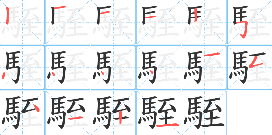 駤的笔顺写法