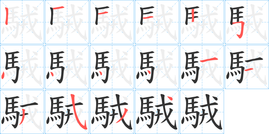 駥的笔顺写法