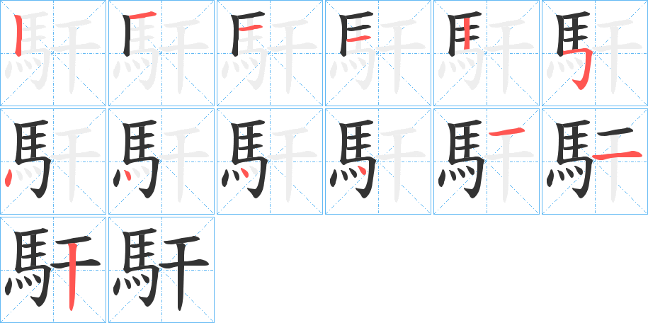 馯的笔顺写法