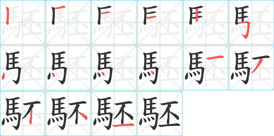 駓的笔顺写法