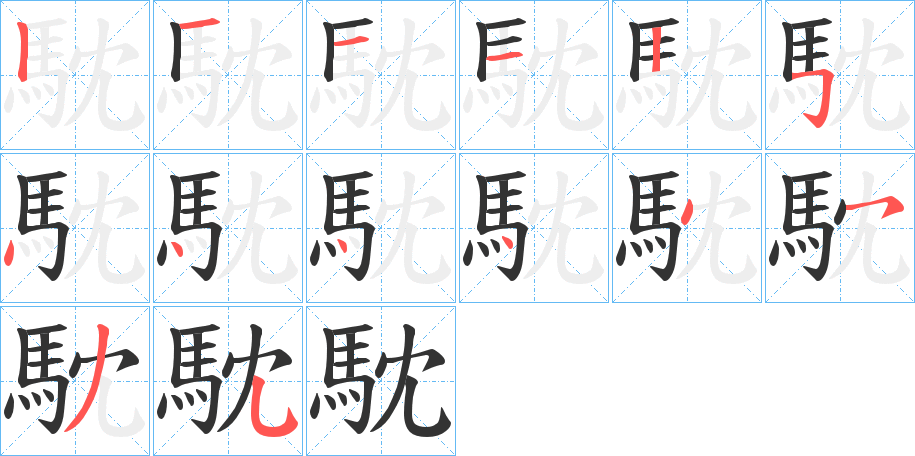 馾的笔顺写法