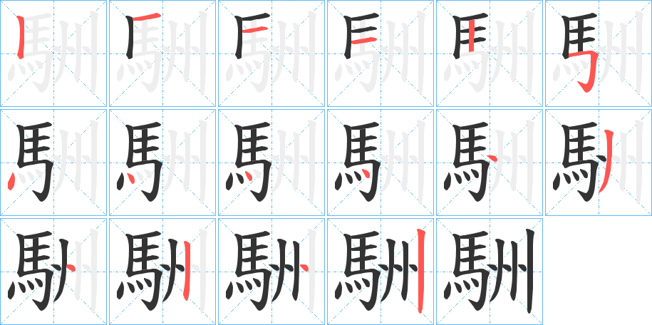 駲的笔顺写法