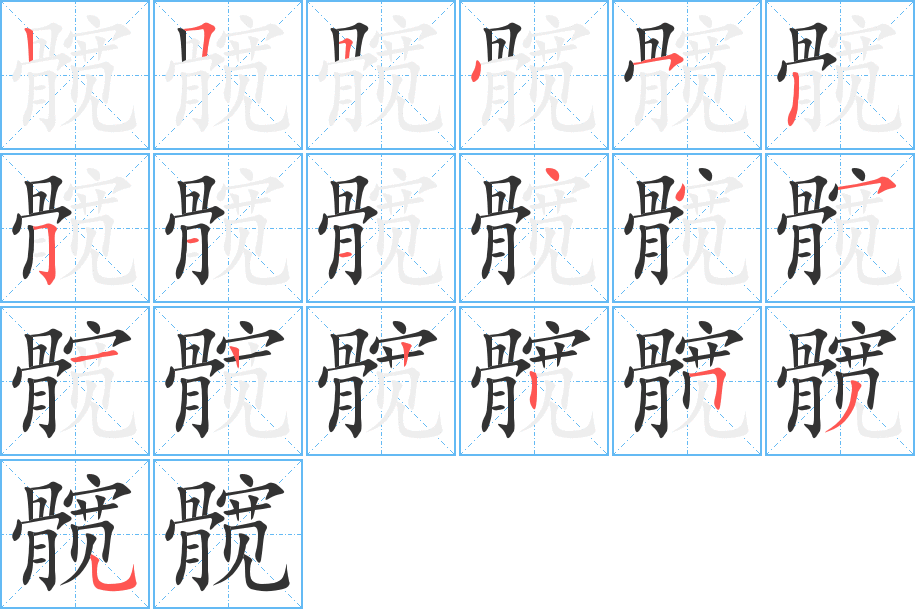 髋的笔顺写法
