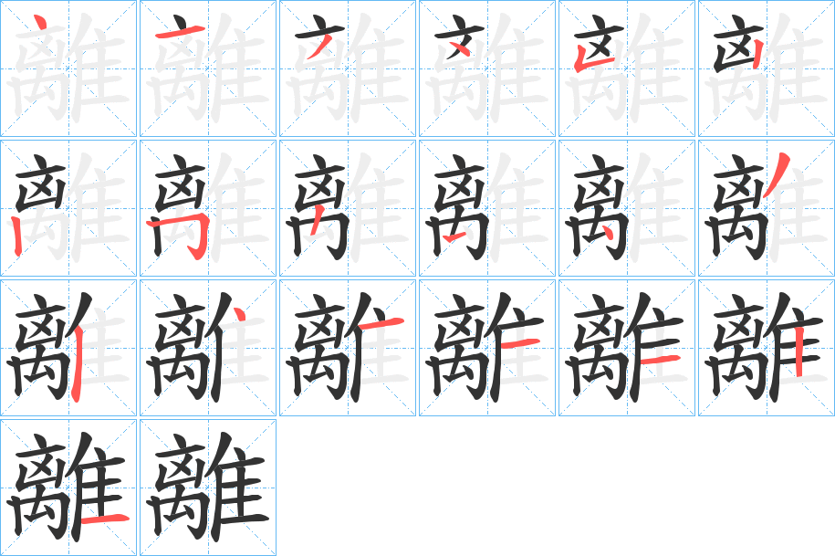 離的笔顺写法