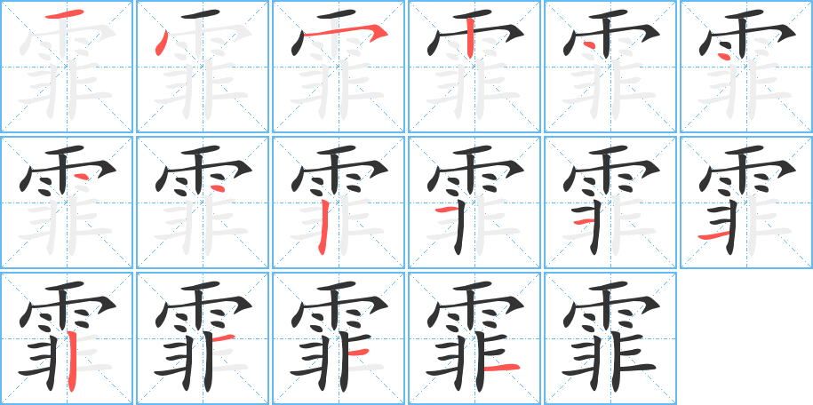霏的笔顺写法