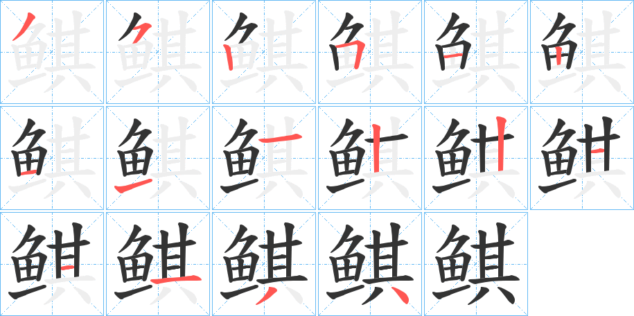 鲯的笔顺写法