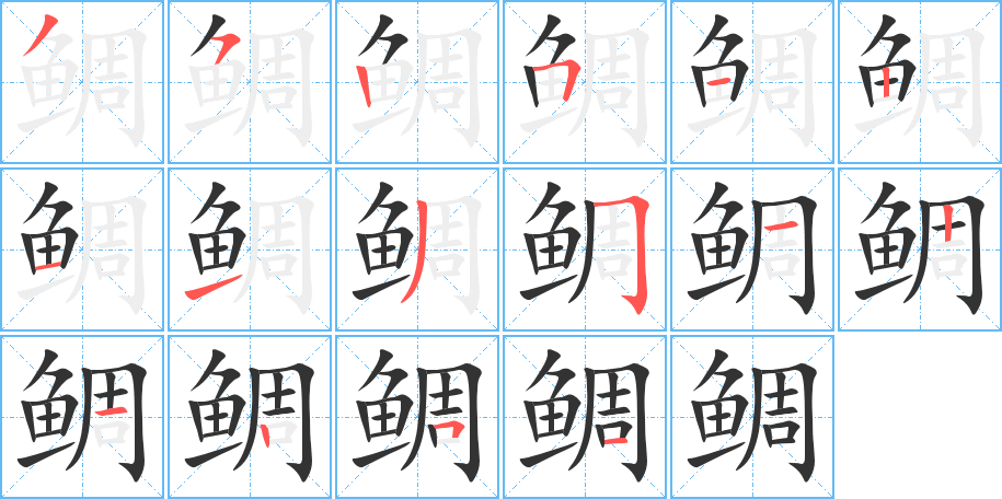 鲷的笔顺写法