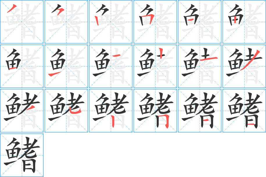 鳍的笔顺写法