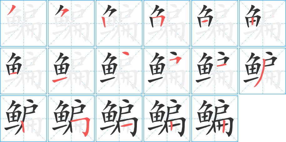 鳊的笔顺写法