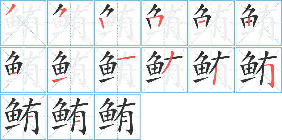 鲔的笔顺写法