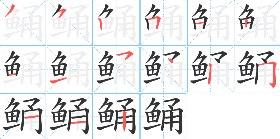 鲬的笔顺写法