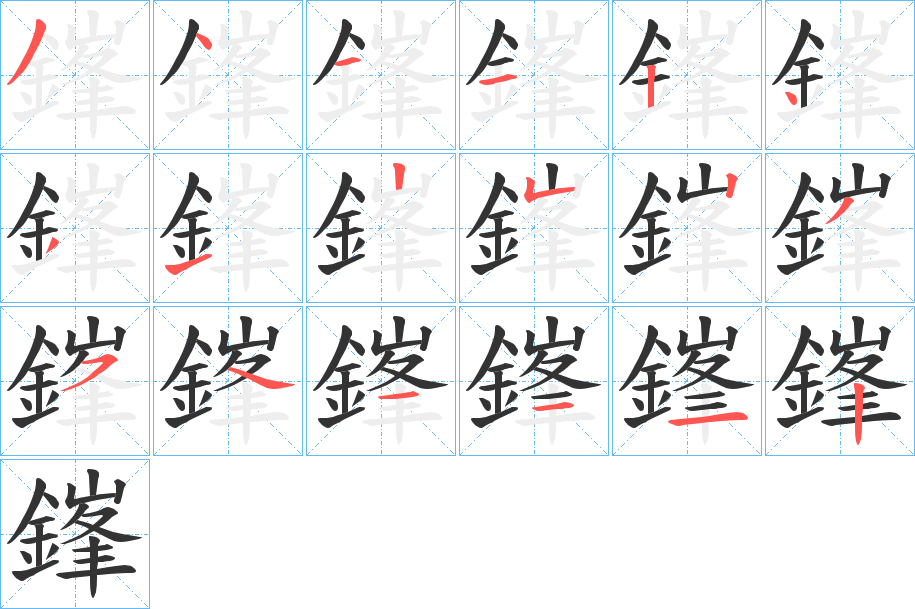 鎽的笔顺写法