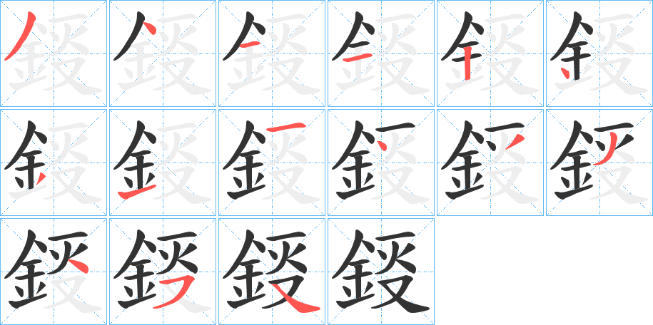 鋄的笔顺写法