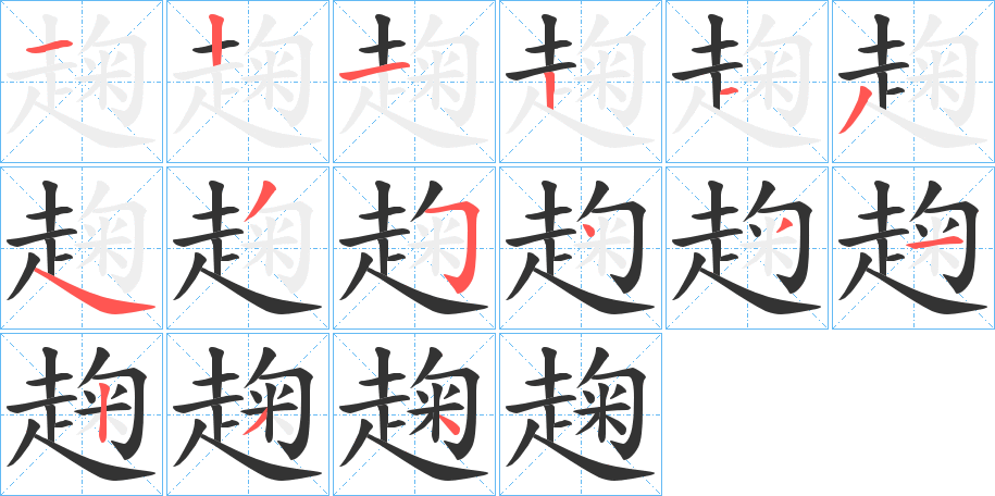 趜的笔顺写法