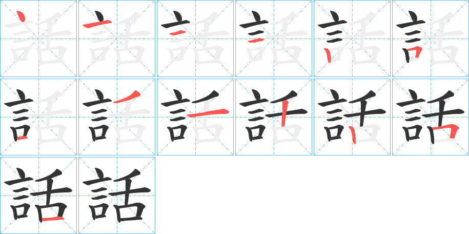 話的笔顺写法