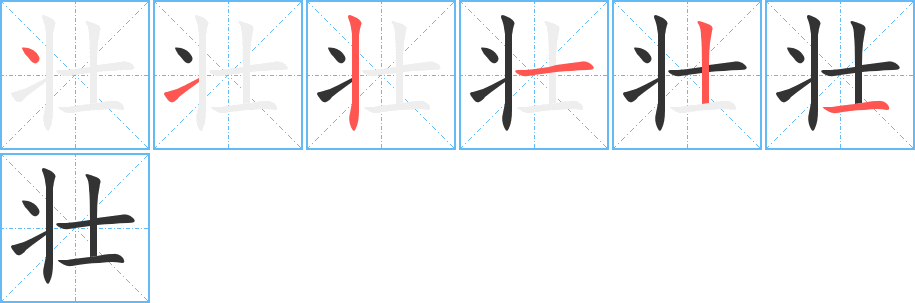 壮的笔顺写法