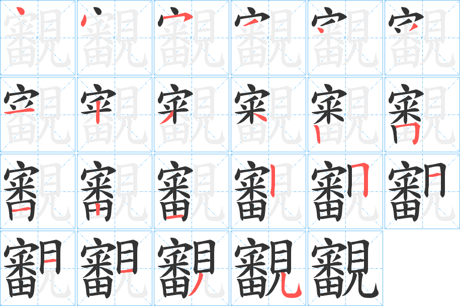 覾的笔顺写法