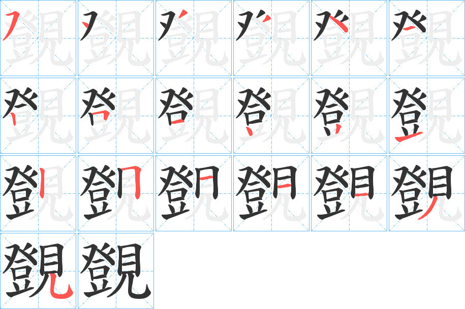 覴的笔顺写法