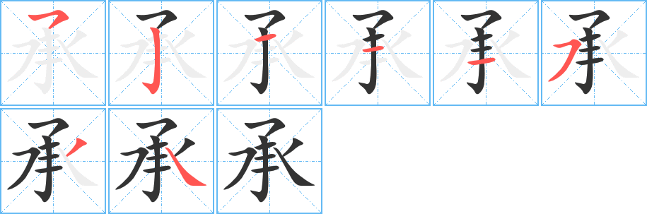 承的笔顺写法