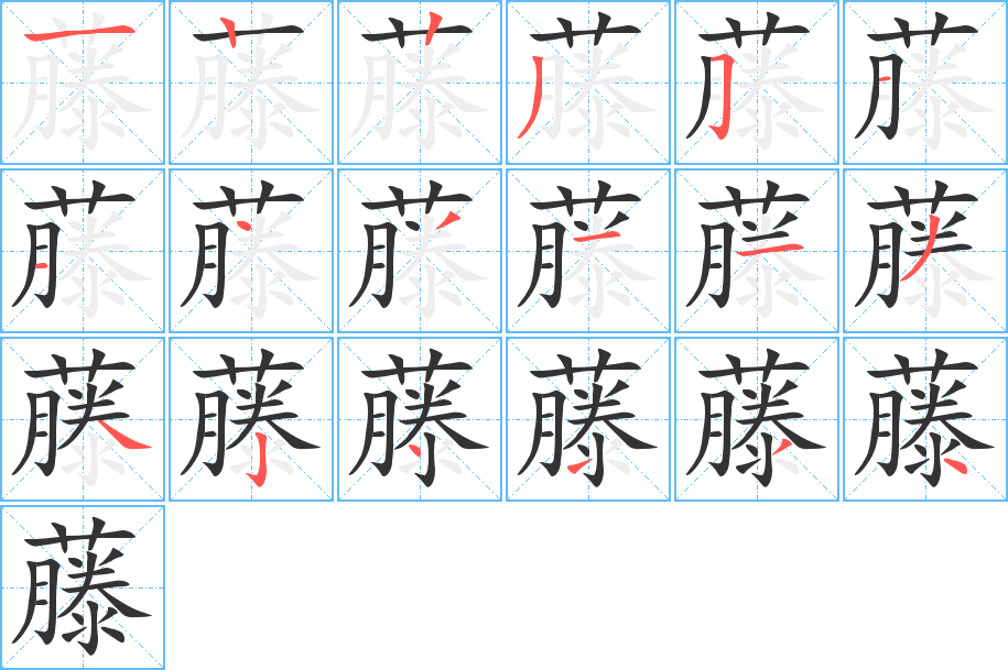 藤的笔顺写法