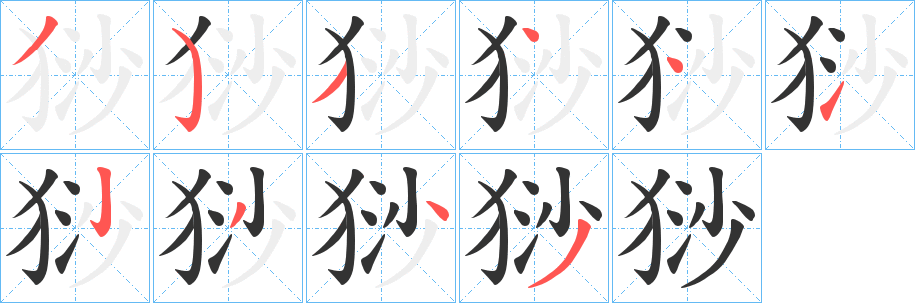 猀的笔顺写法
