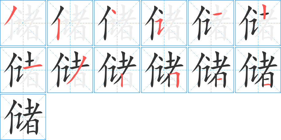 储的笔顺写法