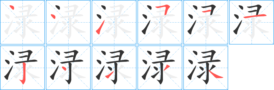 渌的笔顺写法