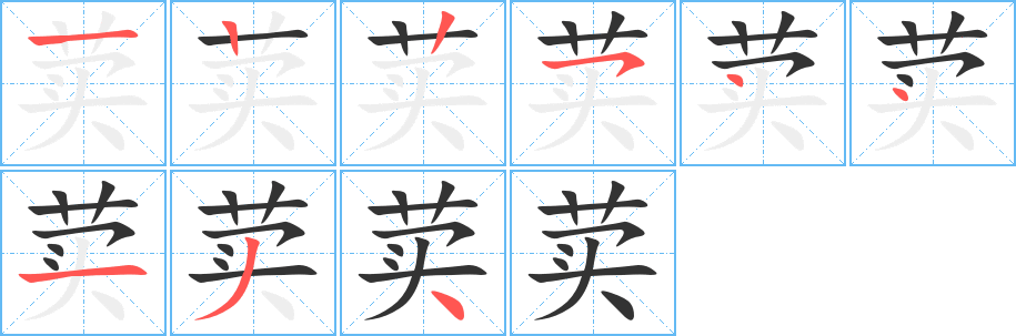 荬的笔顺写法