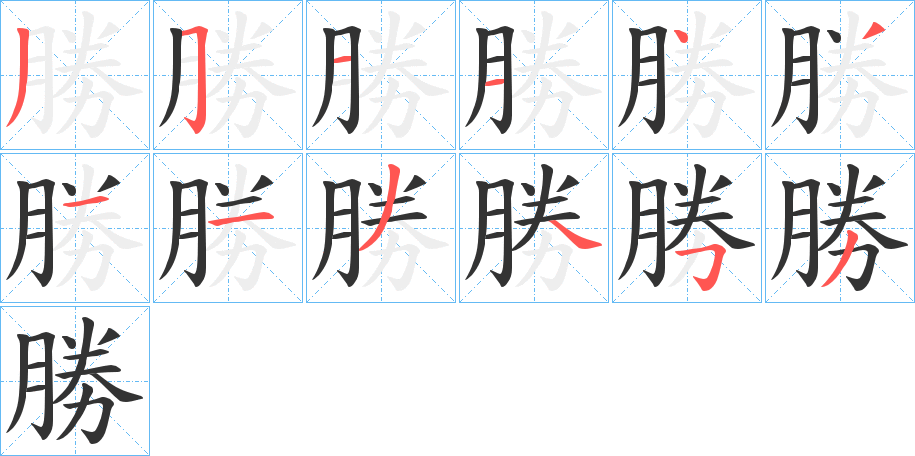 勝的笔顺写法