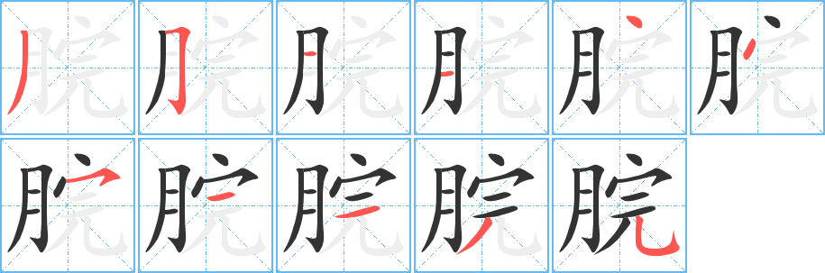 脘的笔顺写法