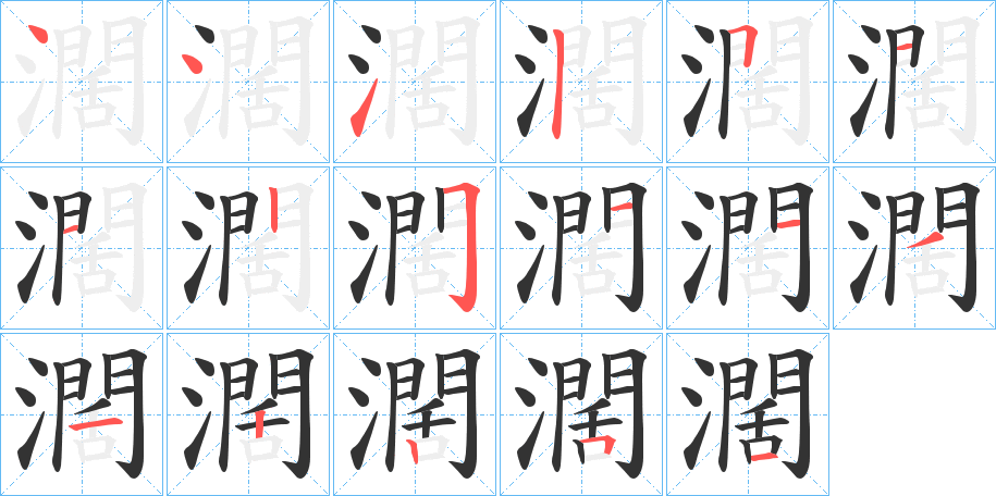 濶的笔顺写法