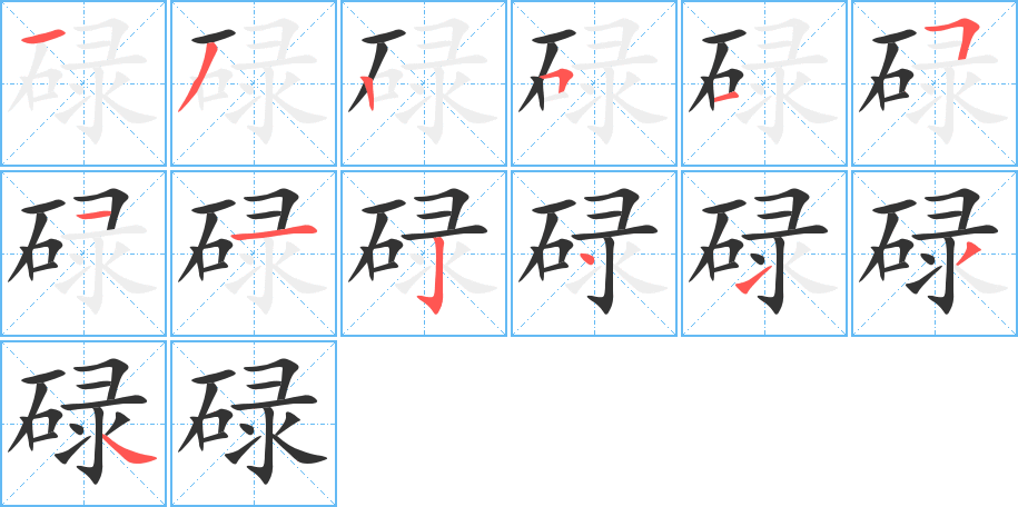 碌的笔顺写法