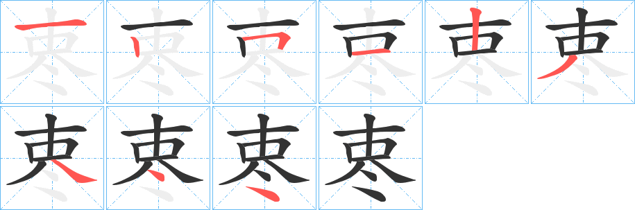 栆的笔顺写法