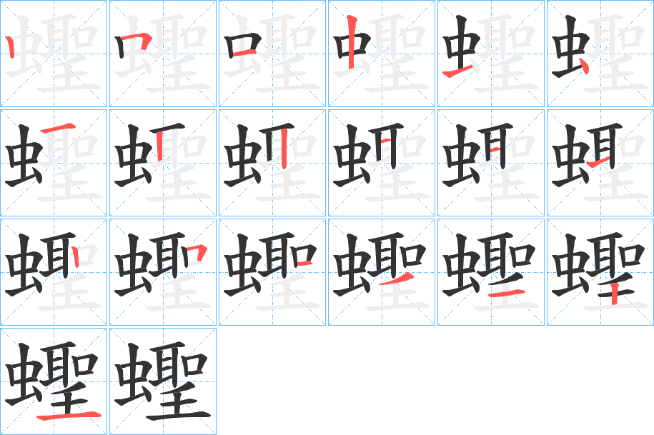 蟶的笔顺写法