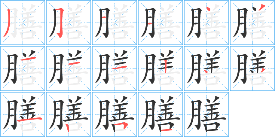 膳的笔顺写法