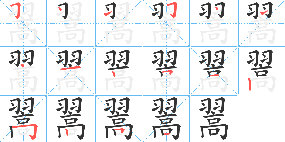 翯的笔顺写法