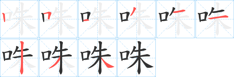 咮的笔顺写法