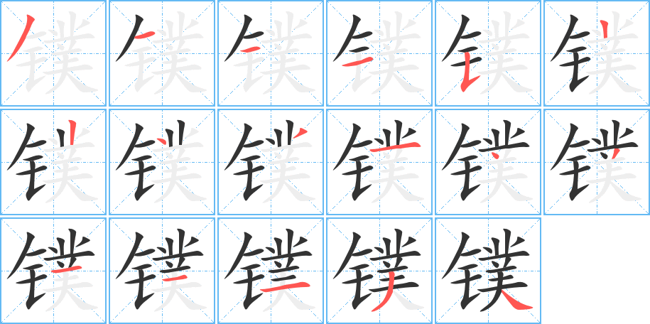 镤的笔顺写法