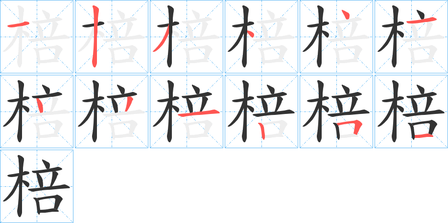 棓的笔顺写法