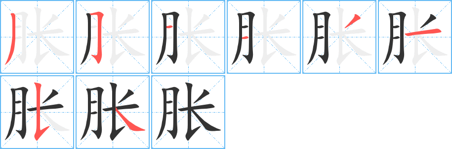 胀的笔顺写法