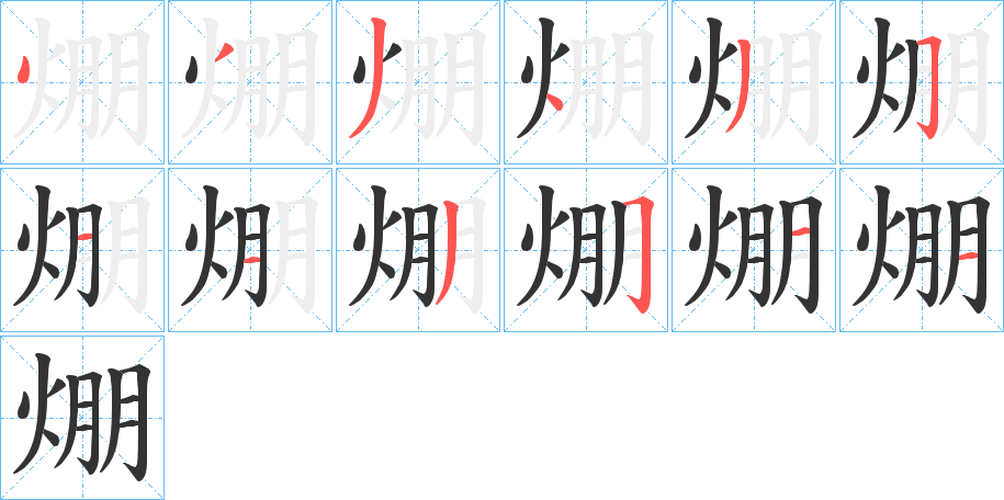 焩的笔顺写法
